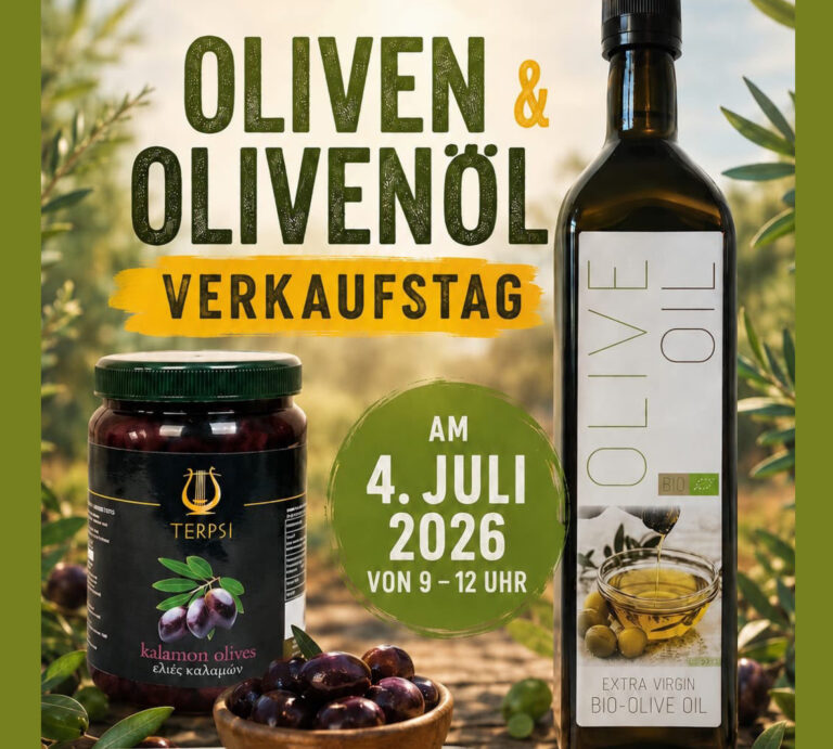 Oliven & Olivenöl Verkaufstag am 4. Juli 2026